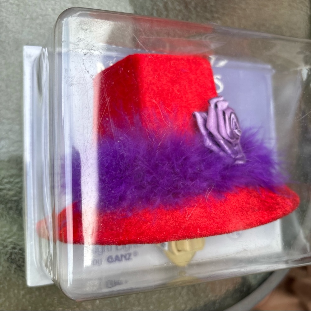 GANZ Red Hat Night Light with Purple Feather and White Rose Red Hat Society M